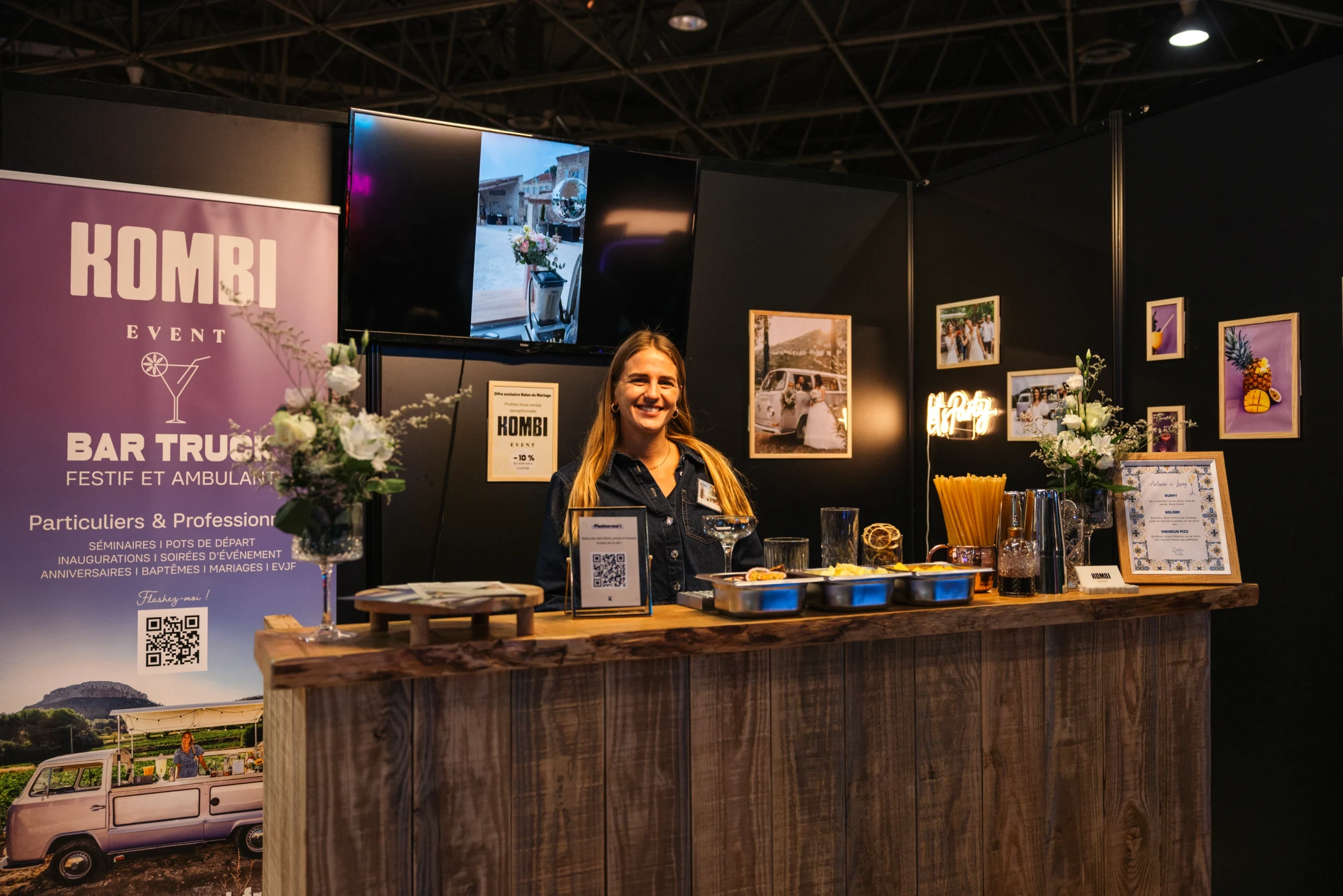 Manon de Kombi Event vous accueille pour tous vos évènements et réalise pour vous des coktails sur-mesure